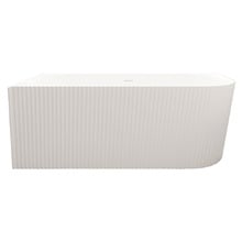 Salem Matte White Oval Acrylic Corner Bath with Overflow